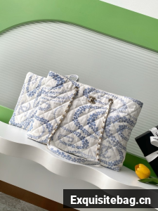 Chanel Shopping Bag AS5429 Light blue & White