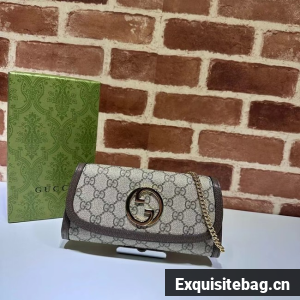 GUCCI BLONDIE WALLET ON CHAIN 725215 Brown