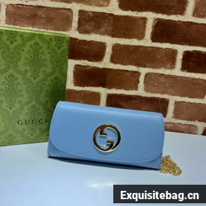 GUCCI BLONDIE WALLET ON CHAIN 725215 blue