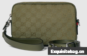 GUCCI GG CANVAS SMALL CROSSBODY BAG 834802 Forest green