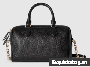 GUCCI GG EMBLEM MEDIUM BOSTON BAG 815255 black