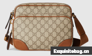 GUCCI GG EMBLEM MEDIUM CROSSBODY BAG 821160 Brown