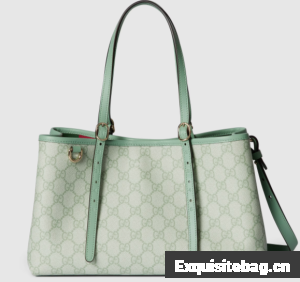 GUCCI GG EMBLEM MEDIUM TOTE BAG 815214 Sage green