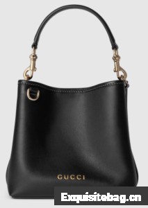 GUCCI GG EMBLEM SMALL BUCKET BAG 815118 black