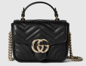 GUCCI GG MARMONT MINI TOP HANDLE BAG 811238 BLACK