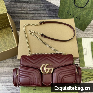 GUCCI GG MARMONT SMALL SHOULDER BAG 795228 Rosso Ancora red