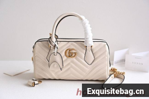 GUCCI GG MARMONT SMALL TOP HANDLE BAG 746319 white