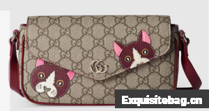 GUCCI GG MINI SHOULDER BAG WITH CAT DETAIL 818764