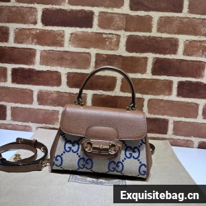 GUCCI HORSEBIT 1955 MINI BAG 703848 BROWN&BLUE