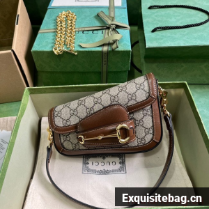 GUCCI HORSEBIT 1955 MINI SHOULDER BAG 774209 Brown Demetra trim