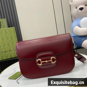 GUCCI HORSEBIT 1955 SOFT MEDIUM SHOULDER BAG 815178 Rosso Ancora red