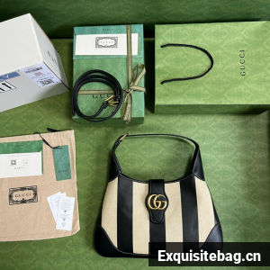 GUCCI JACKIE canvas SHOULDER BAG 726274 White&black