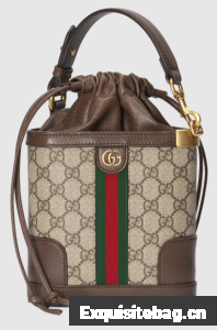 GUCCI OPHIDIA GG BUCKET BAG 752583 brown