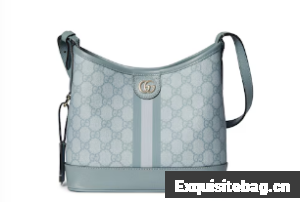 GUCCI OPHIDIA GG SMALL SHOULDER BAG 781402 Dusty blue