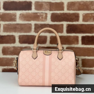 GUCCI OPHIDIA GG SMALL TOP HANDLE BAG 772061 Dusty pink