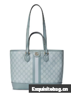 GUCCI OPHIDIA SMALL TOTE BAG 765043 Dusty blue