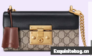 GUCCI PADLOCK MINI SHOULDER BAG 735103 Black and brown