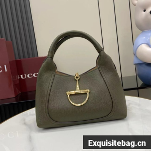 GUCCI SOFTBIT MEDIUM TOP HANDLE BAG 837467 Dark green