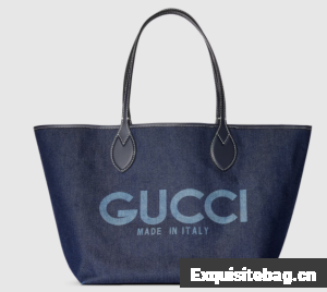 GUCCI TOTISSIMA MEDIUM REVERSIBLE TOTE 820481 Dark blue denim