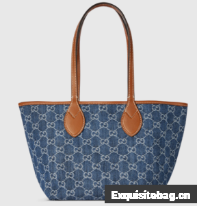 GUCCI TOTISSIMA SMALL REVERSIBLE TOTE 820496 Blue GG denim