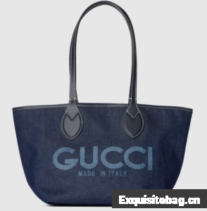 GUCCI TOTISSIMA SMALL REVERSIBLE TOTE 820496 Dark blue denim