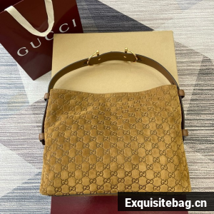 Gucci Beatrix medium tote bag suede 850926 Brown GG