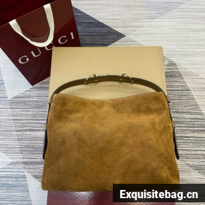 Gucci Beatrix medium tote bag suede 850926 brown