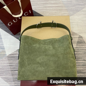 Gucci Beatrix medium tote bag suede 850926 green