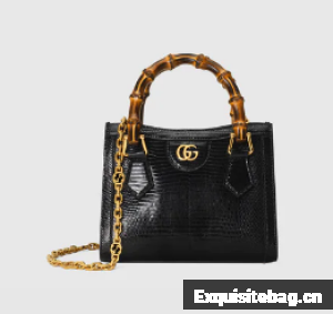 Gucci Diana lizard mini bag 675800 black