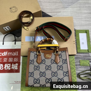 Gucci Diana small tote bag 702721 blue&brown