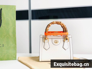 Gucci Diana GG Bamboo Top Handle Original Leather Mini Bag 655661 White