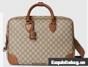 Gucci GG EMBLEM MEDIUM BRIEFCASE 821149 Brown