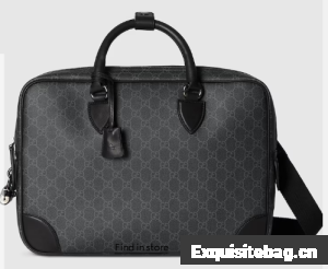 Gucci GG EMBLEM MEDIUM BRIEFCASE 821149 black