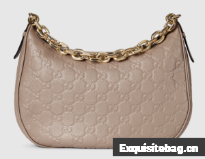 Gucci GG EMBLEM MEDIUM SHOULDER BAG 820453 Taupe