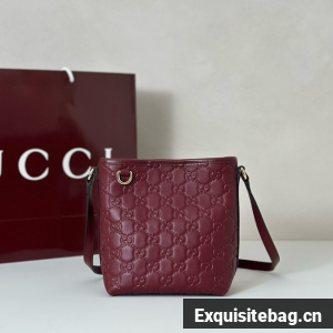 Gucci GG Emblem nano bucket bag 847090 Rosso Ancora red
