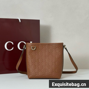 Gucci GG Emblem nano bucket bag 847090 brown