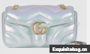 Gucci GG MARMONT SMALL SHOULDER BAG 443497 Blue iridescent 