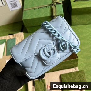 Gucci GG Marmont belt bag 699757 light blue