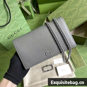 Gucci GG Marmont chain wallet 497985 GRAY