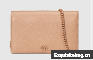 Gucci GG Marmont chain wallet 497985 Rose beige