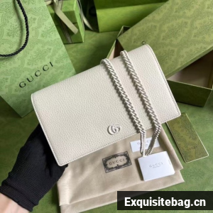 Gucci GG Marmont chain wallet 497985 White