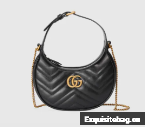 Gucci GG Marmont half-moon-shaped mini bag 699514 black