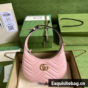 Gucci GG Marmont half-moon-shaped mini bag 699514 pink