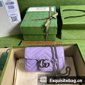 Gucci GG Marmont matelasse super mini bag 476433 Lilac