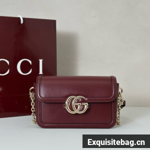 Gucci GG Marmont small shoulder bag 826761 Rosso Ancora red