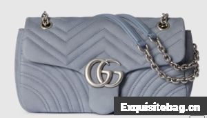 Gucci GG Marmont medium shoulder bag 837267 Variation dusty blue suede