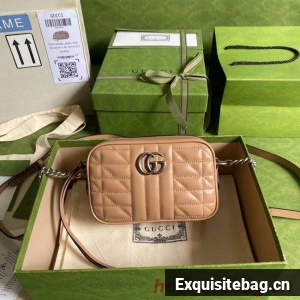 Gucci GG Marmont mini shoulder bag 634936 Rose beige