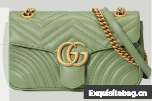 Gucci GG Marmont small shoulder bag 443497 Sage green