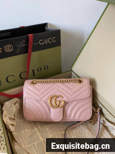 Gucci GG Marmont small shoulder bag 443497 light pink