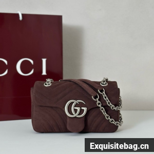 Gucci GG Marmont small shoulder bag 837280 Dark brown